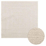 ZNTS Rug ZIZUR Cream 120x120 cm Jute Look Indoor and Outdoor 4010363