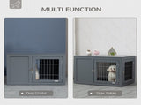 Furniture Style Dog Crate for Small and Medium Dogs, End Table Pet Cage with Two Lockable Doors T3398P376407