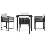 Garden Dining Set 5 pcs Black Poly Rattan 3380741