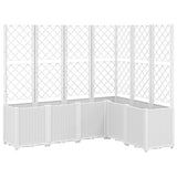 Garden Planter with Trellis White 160x120x140 cm PP 367879