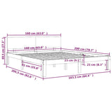 Bed Frame without Mattress White Solid Wood Pine 160x200cm 810506