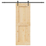 Sliding Door with Hardware Set 80x210 cm Solid Wood Pine 3332743