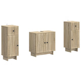 2 Piece Bathroom Cabinet Set EDE Sonoma Oak Engineered Wood 3417983