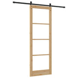 Sliding Door ORKDAL Natural and Black 83 x 232 cm 3331861