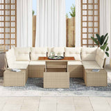 Garden Sofa Set with Storage 8 pcs Beige Poly rattan 3358668