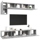 ZNTS 5 Piece TV Cabinet Set Concrete Grey Engineered Wood 3079114