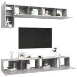5 Piece TV Cabinet Set Concrete Grey Engineered Wood 3079114