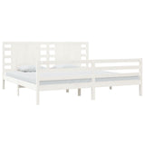Bed Frame without Mattress White 200x200 cm Solid Wood Pine 3104304