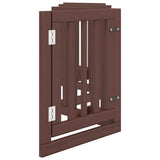 Dog Gate with Door Foldable 6 Panels Brown 300 cm Poplar Wood 352261