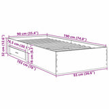 Bed Frame with Drawer Brown 90 x 190 cm Engineered Wood 3345122
