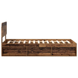 Bed Frame with Headboard Old Wood 90 x 190 cm Solid Pine Wood 3412139