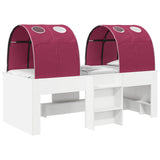 Kids'High Bed Frame with Tunnel White and Red Engineered Wood 3423537