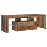 TV Cabinet with LED Lights Old Wood 120x36.5x40 cm Engineered Wood 856301