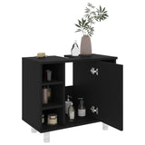 ZNTS Bathroom Cabinet Black 60x32x53.5 cm Engineered Wood 802634