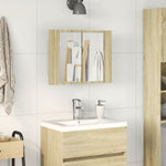 ZNTS LED Mirror Cabinet Sonoma Oak 60x12x45 cm Engineered Wood 849641