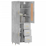 Highboard Concrete Grey 69.5x34x180 cm Engineered Wood 3199797