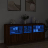 Sideboard with LED Lights Brown Oak 162x37x67 cm 3209001