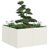 Planter White 80x80x40 cm Cold-rolled Steel 860739