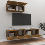 3 Piece TV Cabinet Set Smoked Oak Engineered Wood 3114475