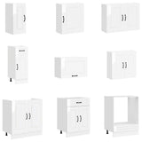 14 Piece Kitchen Cabinet Set "Kalmar" Gloss White Engineered Wood 3314973