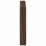 Headboard Cabinet with LED Brown Oak 120x17x102 cm 839195