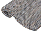 Outdoor Flatweave Rug 200x280 cm Brown and Blue 340819