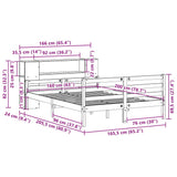 Bookcase Bed without Mattress 160x200 cm Solid Wood Pine 3322207