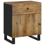 ZNTS Bedside Cabinet 50x33x60 cm Solid Wood Mango&Engineered Wood 350659