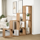 Room Divider Bookcase 4-Tier Artisan Oak 143.5x29x143.5 cm Engineered Wood 858002