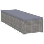Sun Lounger with Cushion and Tea Table Poly Rattan Grey 317113