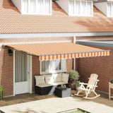 Retractable Awning Manual Yellow and Orange 400x300 cm Fabric 3330541