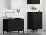 Bathroom Furniture Set 2 pcs Black Engineered Wood and Metal 3393094