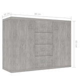 800688 Sideboard Concrete Grey 88x30x65 cm Engineered Wood