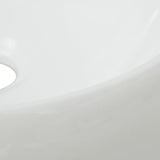 Bathroom Basin with Mixer Tap Ceramic Round White 275495