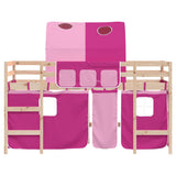 Kids' Loft Bed with Tunnel without Mattress Pink 80x200cm 3206984