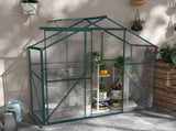 6 x 2.5ft Polycarbonate Greenhouse Walk-In Green House with Rain Gutter, Sliding Door, Window, T3398P323960