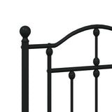 Metal Bed Frame without Mattress with Headboard Black 180x200cm 353443