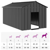 Dog House with Roof 114x202x101 cm Galvanised Steel 4100921