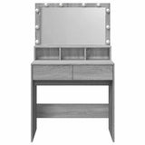 Dressing Table with LED Grey Sonoma 80x41x134.5 cm 848190