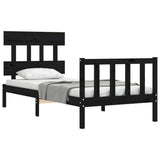 Bed Frame without Mattress Black 100x200 cm Solid Wood Pine 3193330