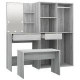 Dressing Table Set with LED Grey Sonoma Engineered Wood 3114105