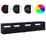 TV Cabinet 2 pcs Black Oak 210 x 35 x 40 cm Engineered Wood 3332520