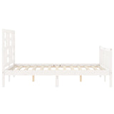 Bed Frame without Mattress White 140x200 cm Solid Wood Pine 3193077
