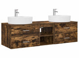 Bathroom Cabinet Set 3 pcs Smoked Oak 49.5 x 44.5 x 65 cm 3405879