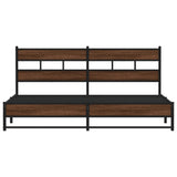 Metal Bed Frame without Mattress Brown Oak 183x213 cm 3308513