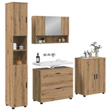 Bathroom Furniture Set with Drawer with Shelf 4 pcs Artisan Oak 3393092