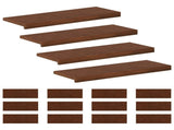 Stair Tread 16 pcs 80 x 30 x 2 cm Dark Brown Solid Oak Wood 3449484