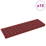 Self-adhesive Stair Mats Striped 15 pcs Red 65 x 21 x 4 cm 42011451