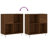 Record Cabinet Brown Oak 84.5x38x89 cm Engineered Wood 831779