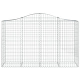 Arched Gabion Baskets 3 pcs 200x50x120/140 cm Galvanised Iron 3145662